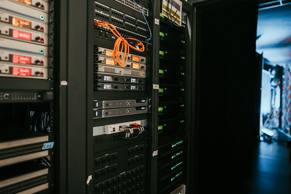 Servers in a data centre rack